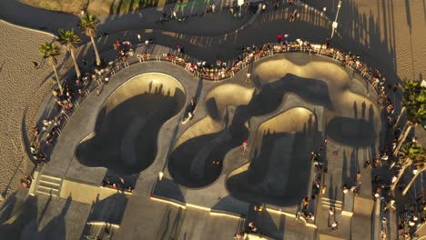 skatepark in venice beach aerial view