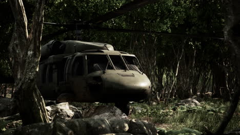 Military-helicopter-in-deep-jungle