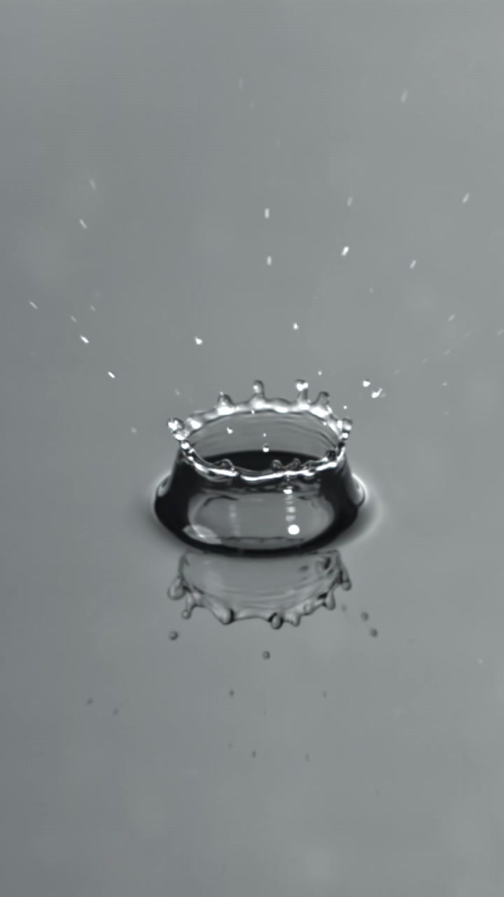 Slow Motion Water Droplet Splashing and Creating Ripples