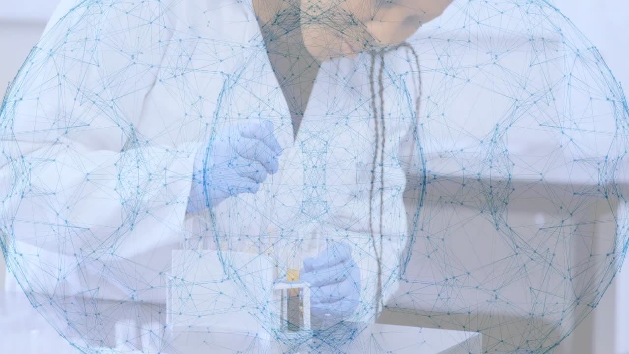 실험실에서 여성 아프리카계 미국인 과학자에 대한 연결 네트워크의 애니메이션