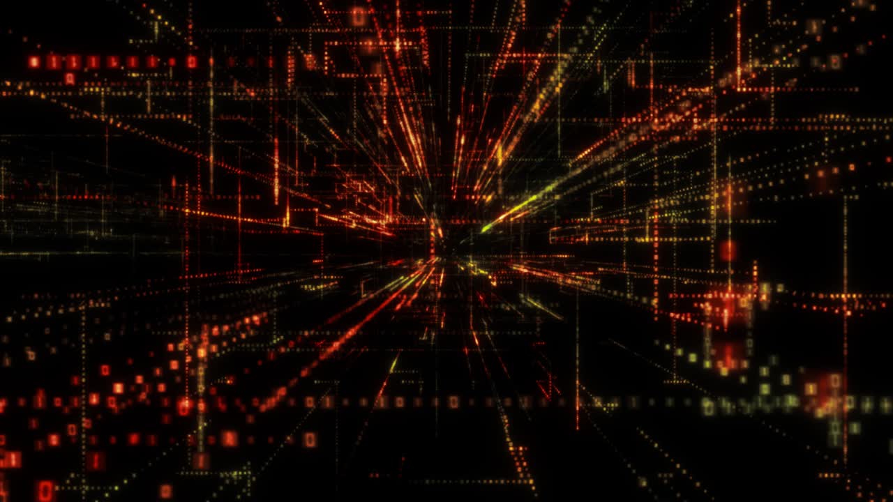 3D Big Data Digital tunnel. Technology concept background