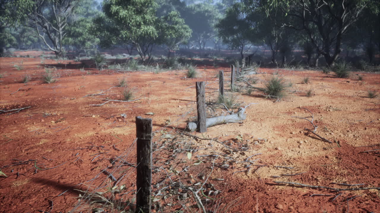 Detail of old rural fencing with shallow focus