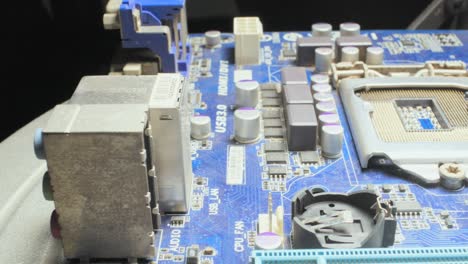 computer motherboard component with closeup view