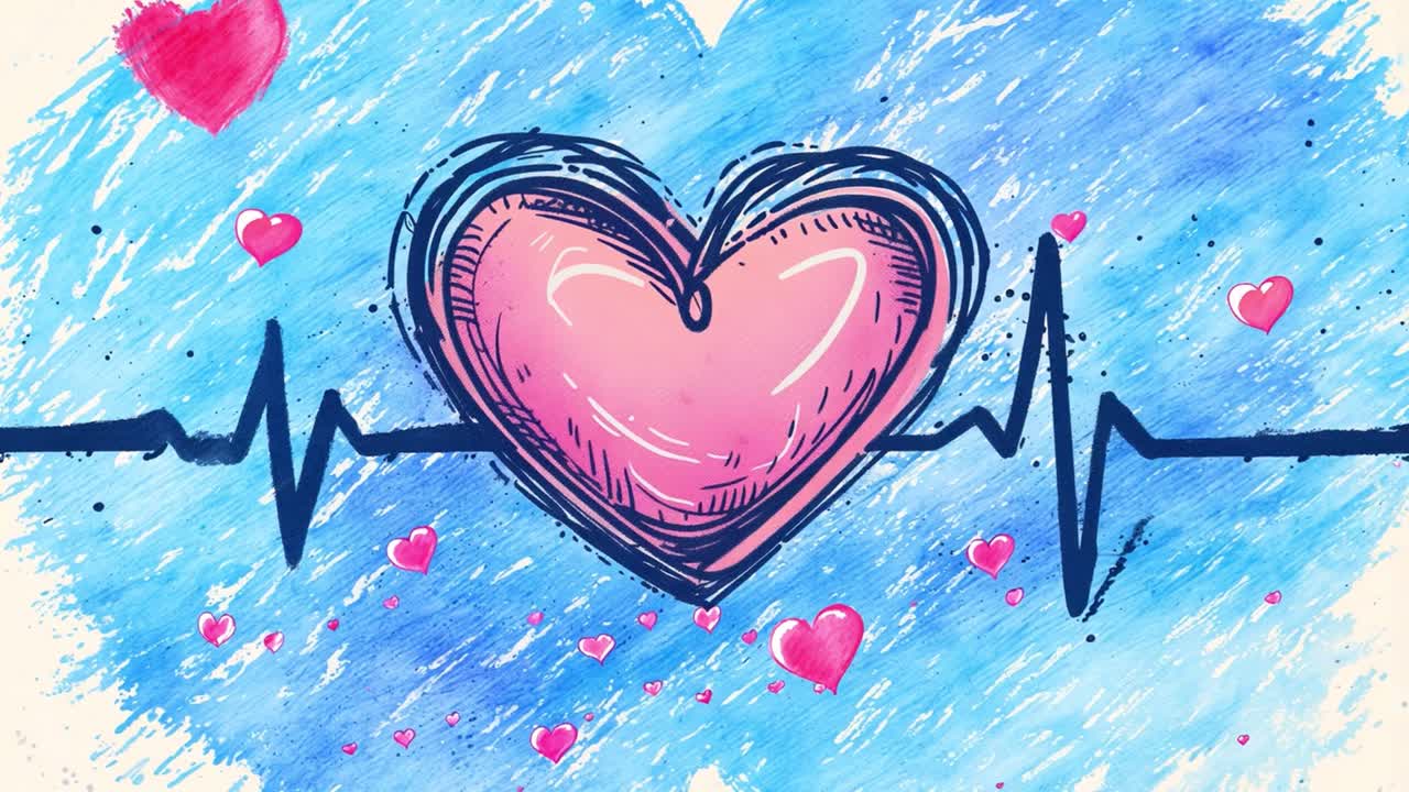 Heart with heartbeat illustration