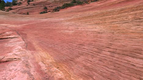 erosion lines pattern in zion national park red sandstone canyon, utah