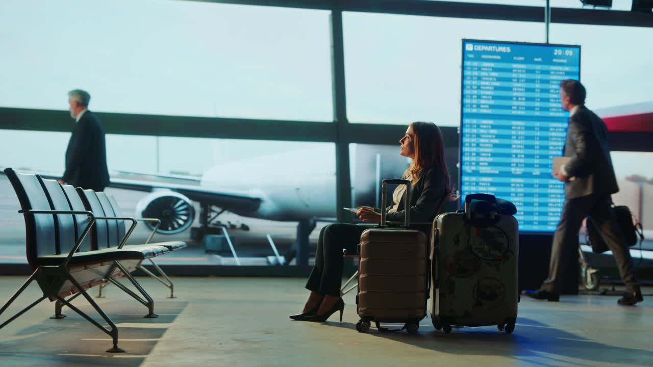 People waiting at airport terminal