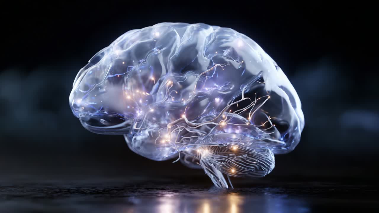 Brain with Glowing Neural Connections