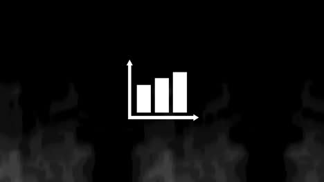 animation of white statistics processing on grey and black background