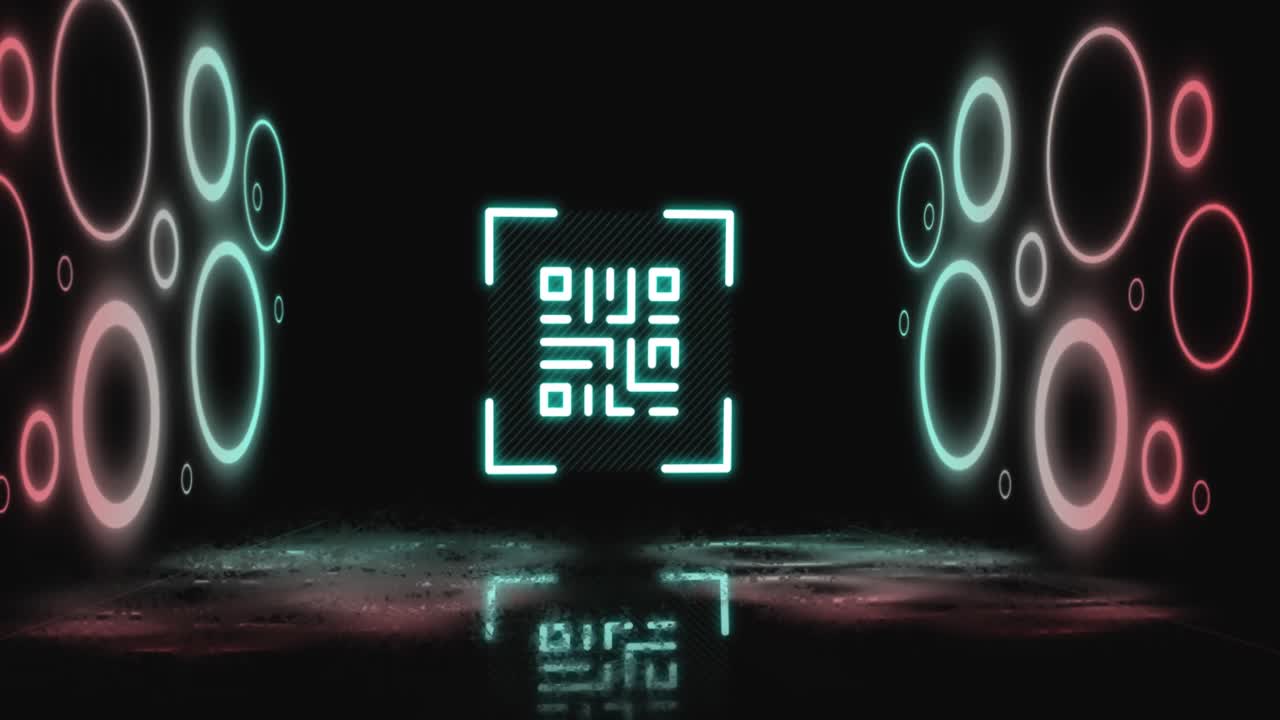 Animation of flickering white QR code