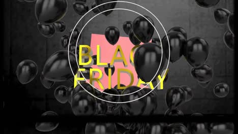 Animation-of-black-friday-text-with-black-balloons-floating