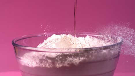 mixing flour and oil