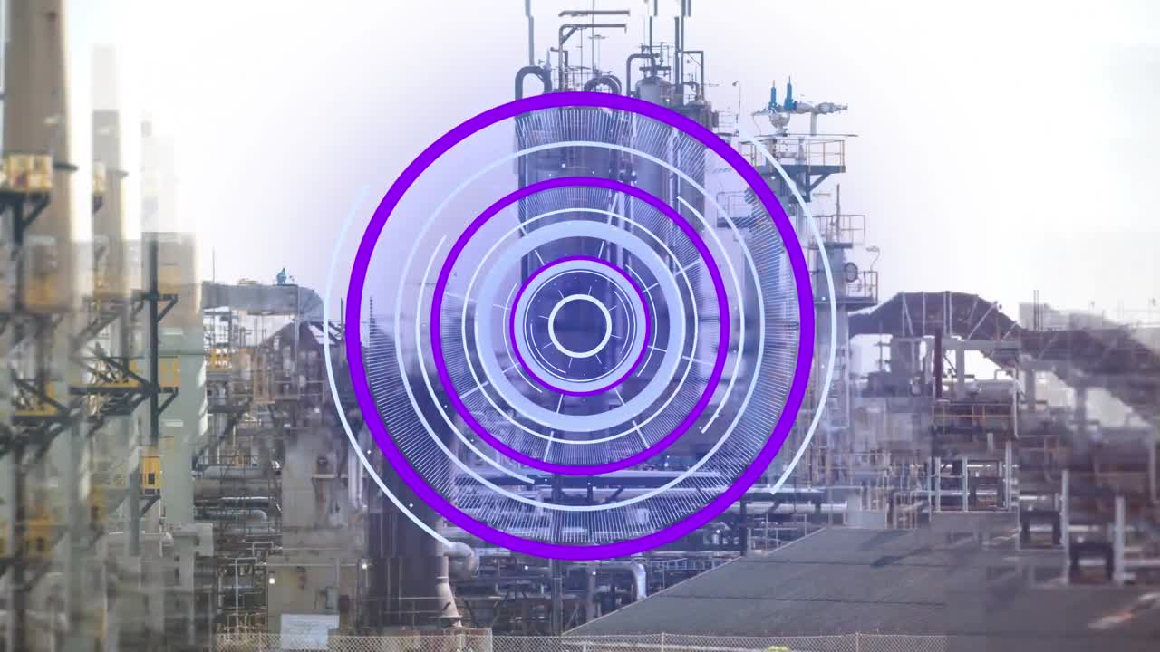 анимация сканирования масштаба над меняющимся городским пейзажем