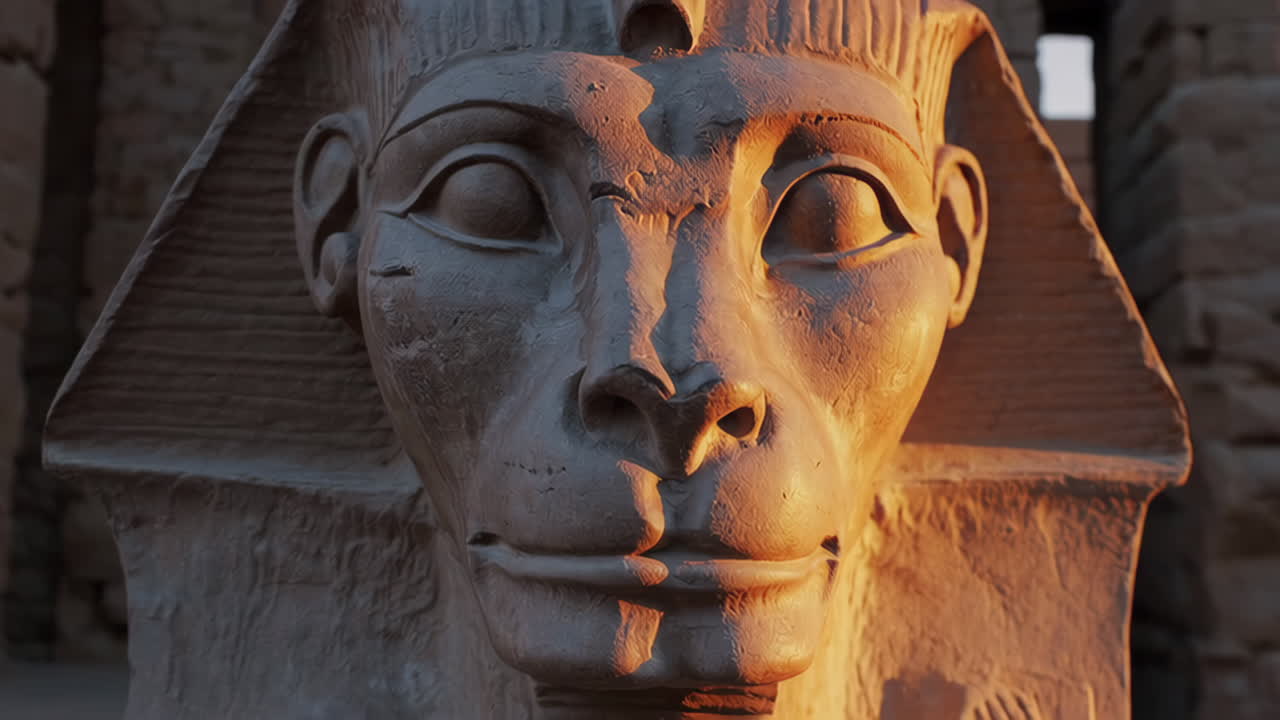 Ancient Egyptian Sphinx Statue at Abu Simbel