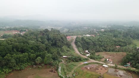 aerial view of a rural village in indonesia