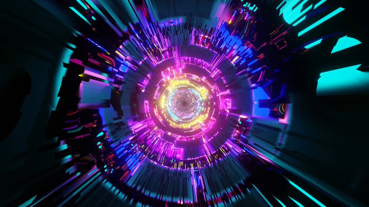 el túnel de bucle de vj brillante abstracto.