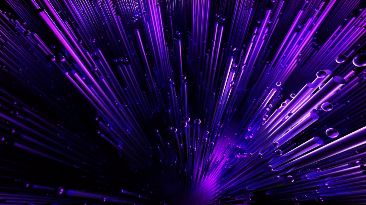 grandes líneas púrpuras. diseño. largos palos de neón púrpura brillan y crecen en formato 3d y luego caen de nuevo.