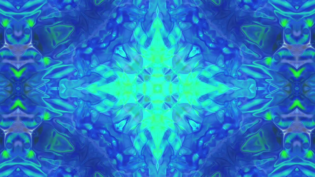 caleidoscopio azul claro efecto líquido abstracto, bucle sin costuras