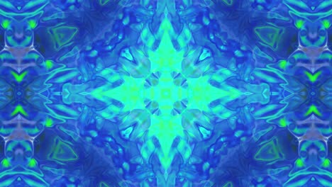 light blue kaleidoscope abstract liquid effect, seamless loop