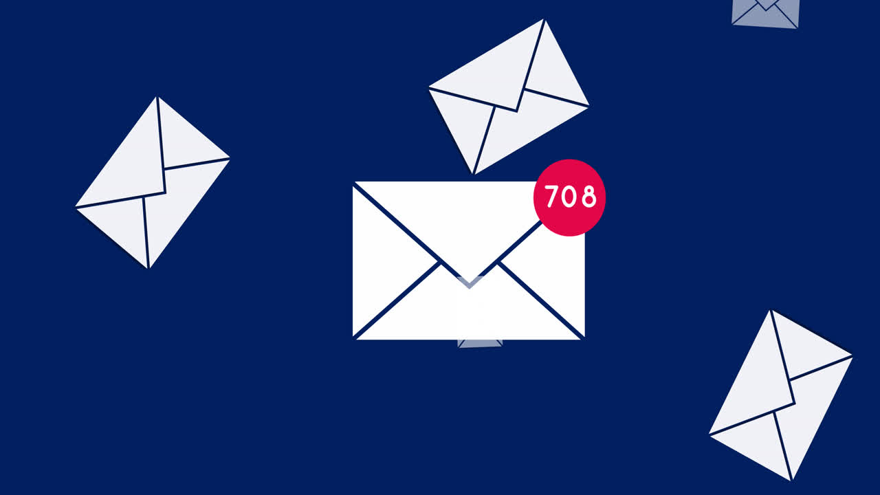 sobre de mensaje y números 4k