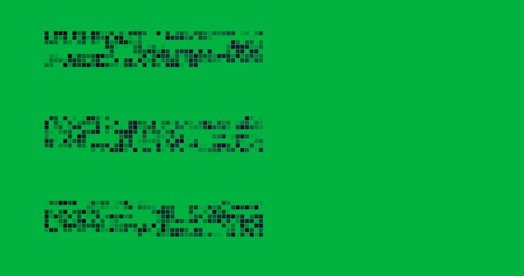 Animation von lila digitalen Interface-Quadraten, die über transparentem Hintergrund flimmern