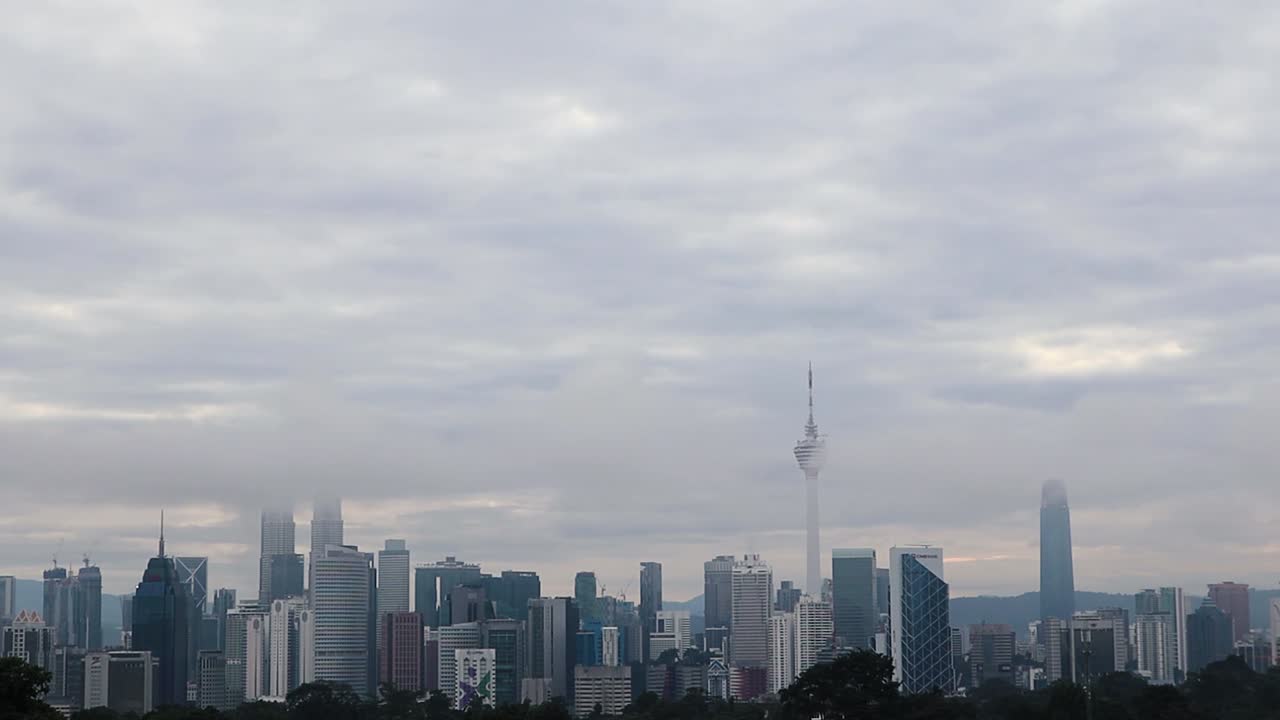 Kuala Lumpur cityscape during blue hour in the morning