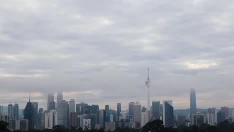 kuala lumpur cityscape during blue hour in the morning