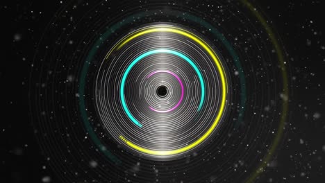 animation of shapes and circles on black background