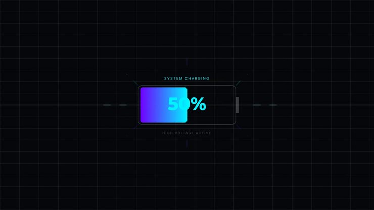 Digital Battery Charging Progress Indicator Animation