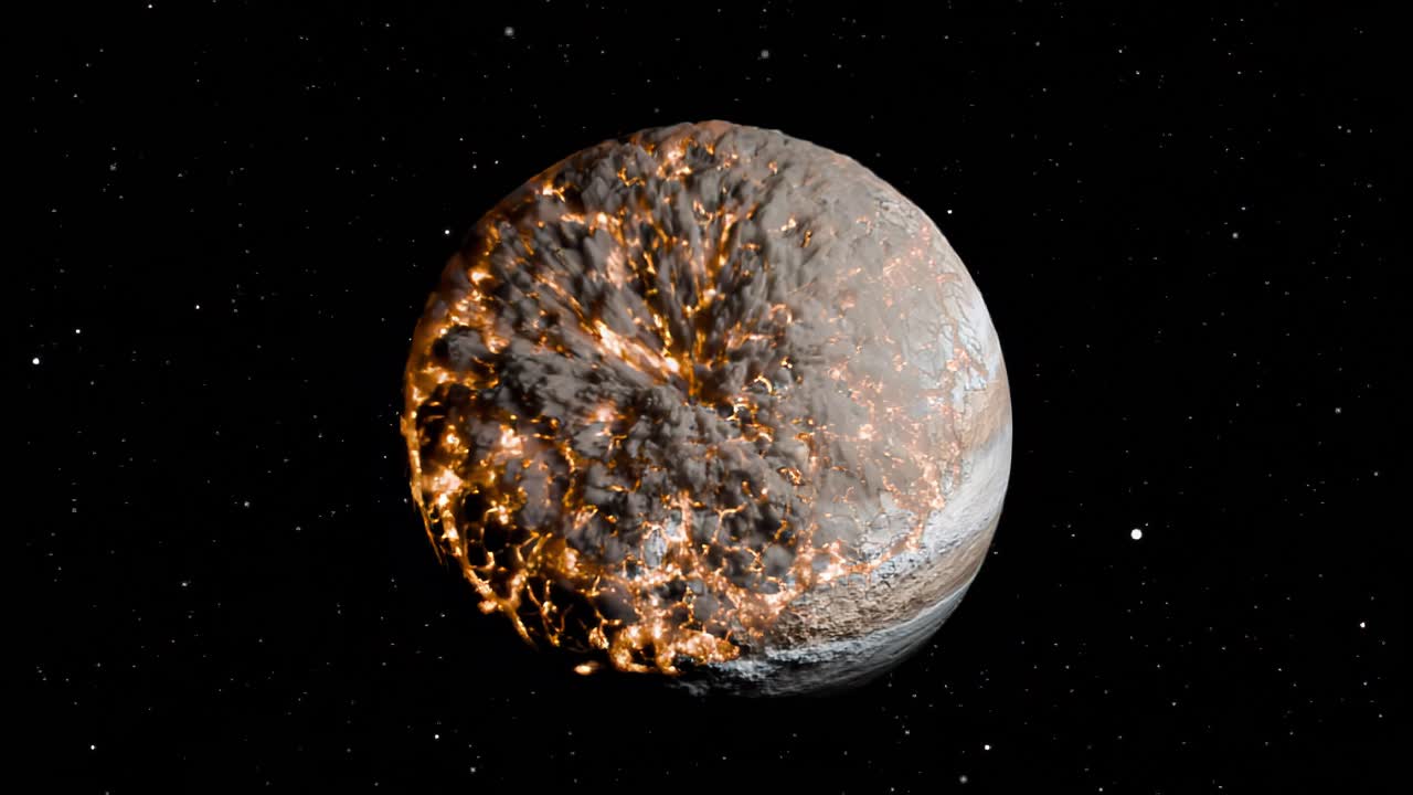 un planeta explotando en el espacio