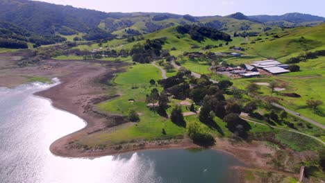 lagos tranquilos desde una vista de pájaro - vista de avión no tripulado del parque de la orilla del lago