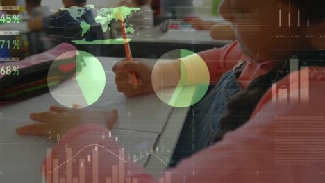 animación de las estadísticas y el procesamiento de datos sobre el procesamiento de datos estadísticos ocupado