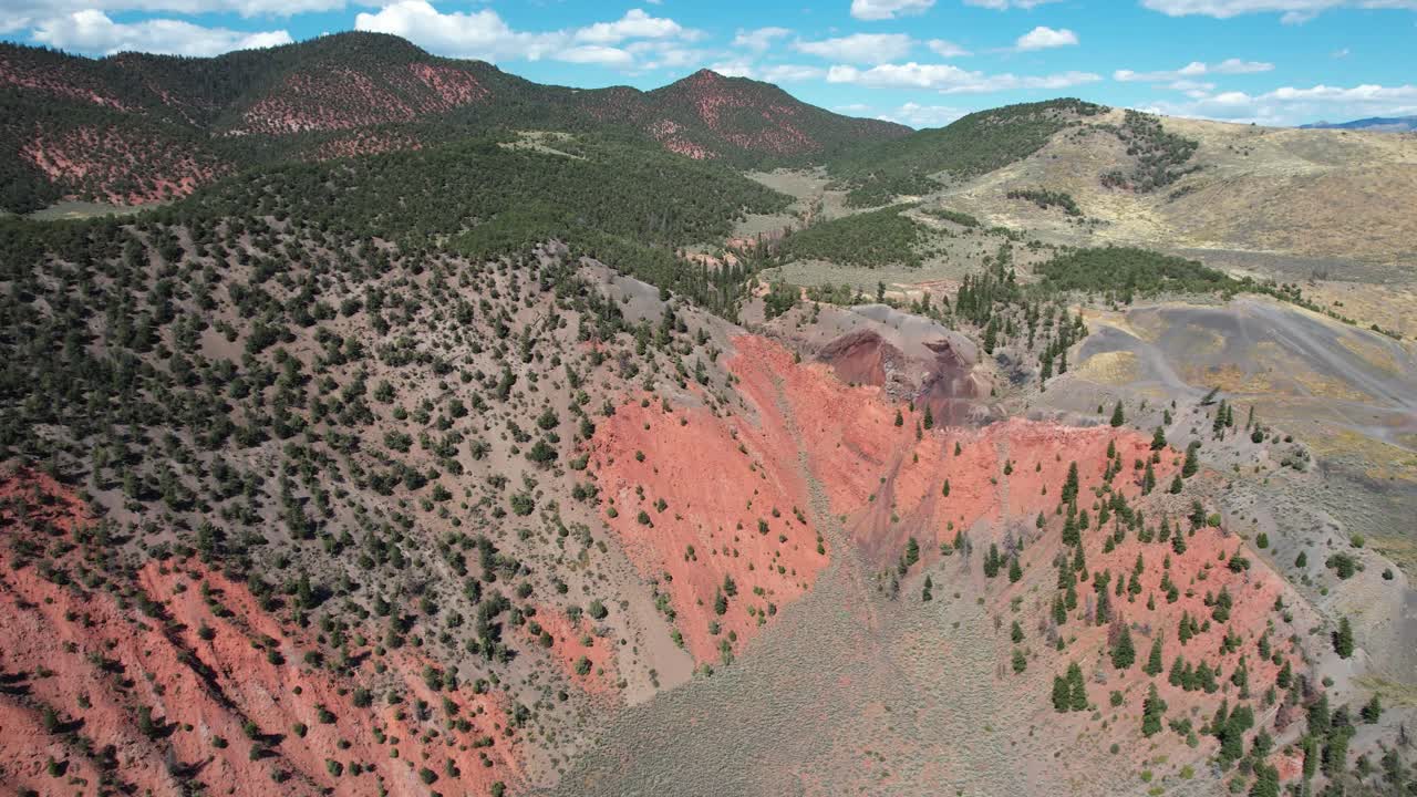 Aerial View of Dotsero Crater and Blowout Hill, Landscape of Colorado USA on Sunny Day