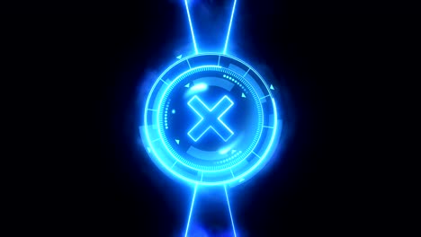 futuristic sports game loop animation. versus fight background. radar neon digital display. x target mark. game control interface element. battle fight sports competition.