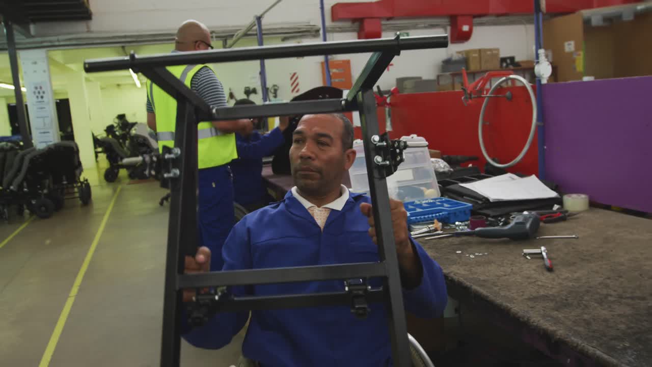 Disabled man working