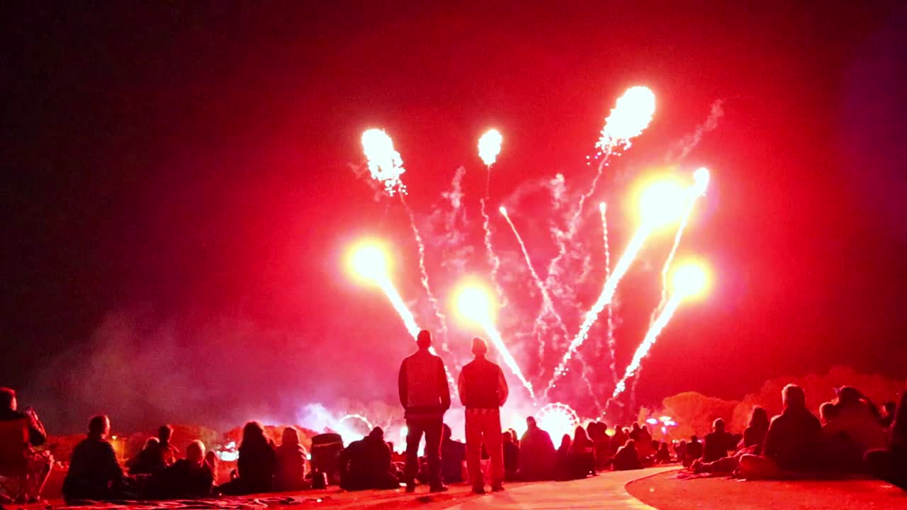 Large fireworks display at county fair