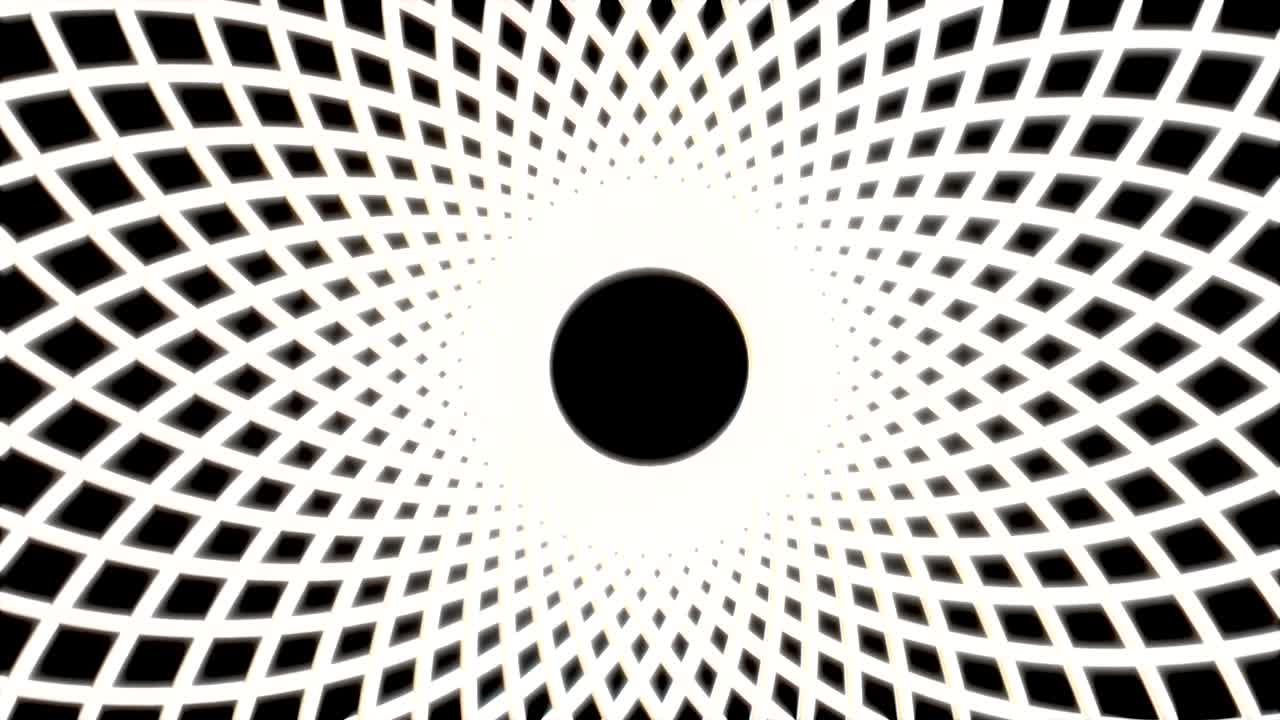 Bright glow neon geometric lines on black color. Colorful abstract fluorescent geometric background. Loopable futuristic 3d render. Modern fashion animation for design broadcast, show, club.