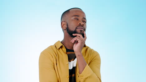 Thinking, inspiration and ideas with black man