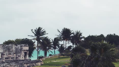 tulum mayan ruins in winter season. slow motion