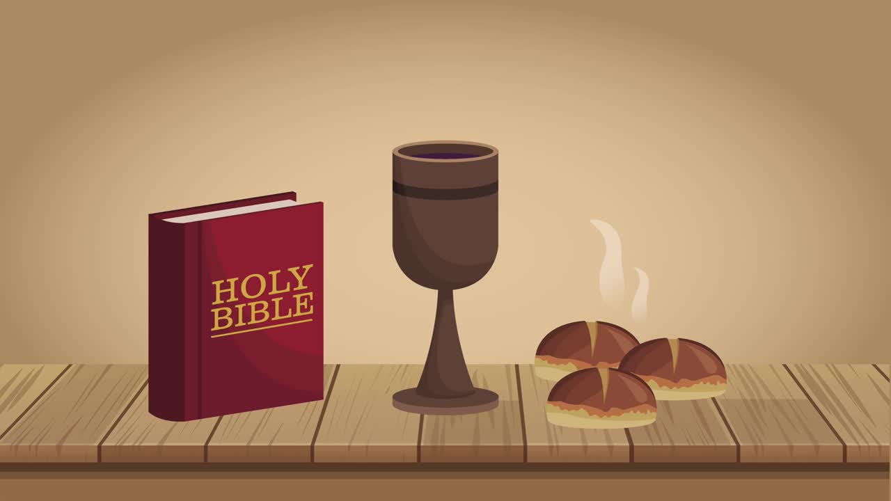 holy bible with chalice animation
