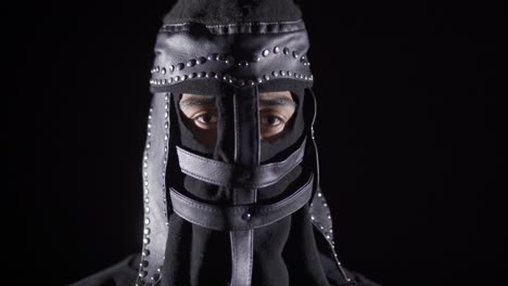 Mongolian-Soldier-in-the-Historical-Period.-Black-background.