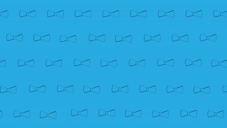animation of bow ties floating over blue background