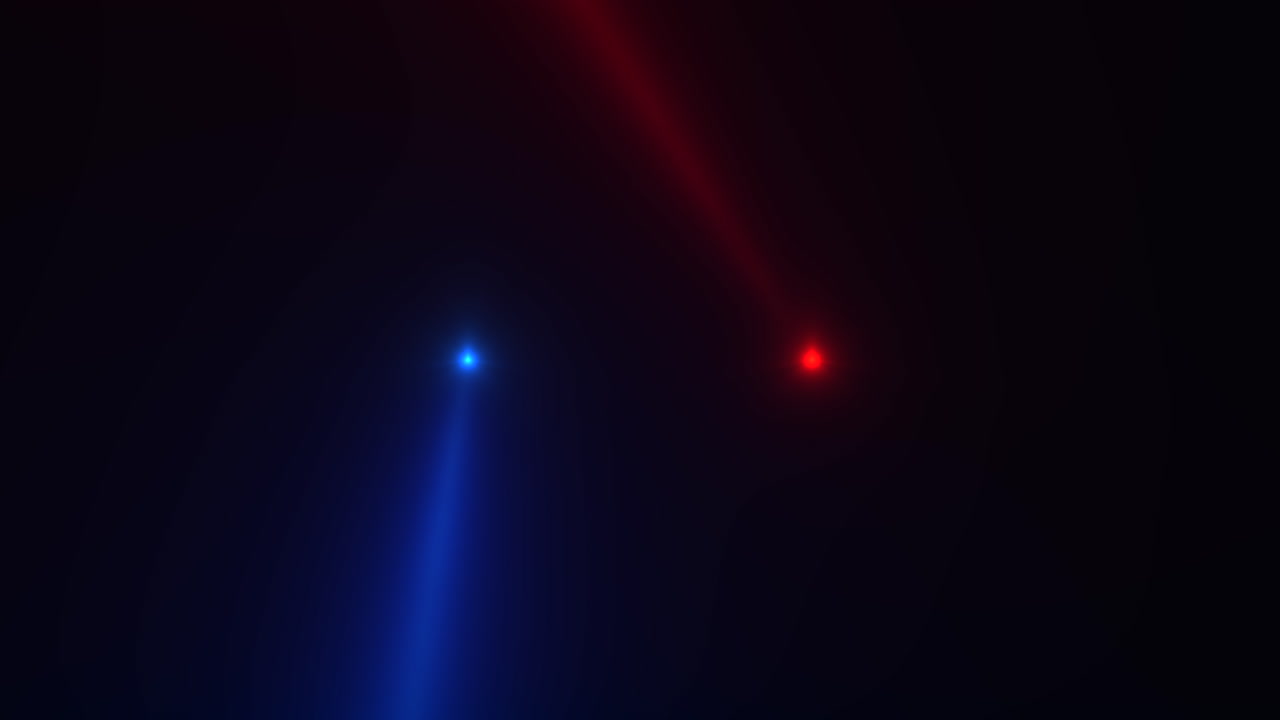 애니메이션 동작 1단계의 어두운 배경에 화려한 빛나는 스포트라이트 빔