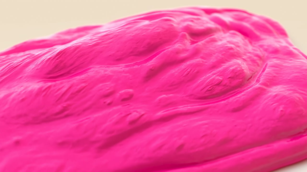 Vibrant Pink Slime Glossy Closeup, Satisfying Tactile Folds And Smooth Undulations, Studio Lit Creamy Texture,