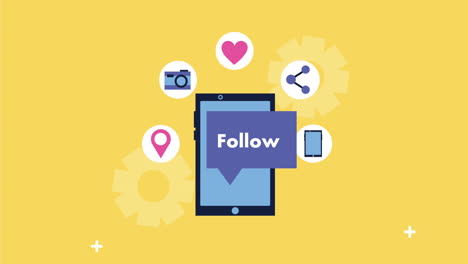 teléfono inteligente con iconos de redes sociales