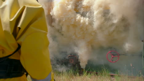 firefighter responding to a train accident