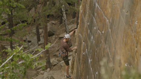 climber on a wall rock