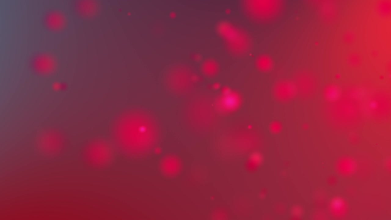 rayos de luz roja de 4k, bokeh flotando en colorido rojo a azul, fondo de gradiente en movimiento. animación en bucle 3d de partículas dinámicas girando en el aire con video bokeh