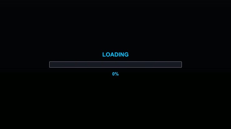 Loading animation shows progress bar reaching 100 percent. This is commonly used by streamers or video creators to keep viewers engaged while waiting for content to appear