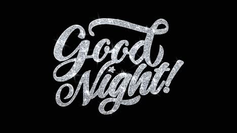 good night sparkling glitter text