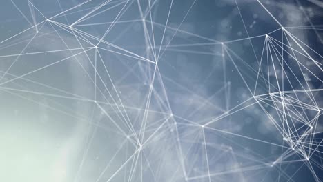white abstract polygonal lines slow motion abstract digital concept of geometrical figures: polygon plexus fractals moving, connecting between themselves and with particles for network, medical.